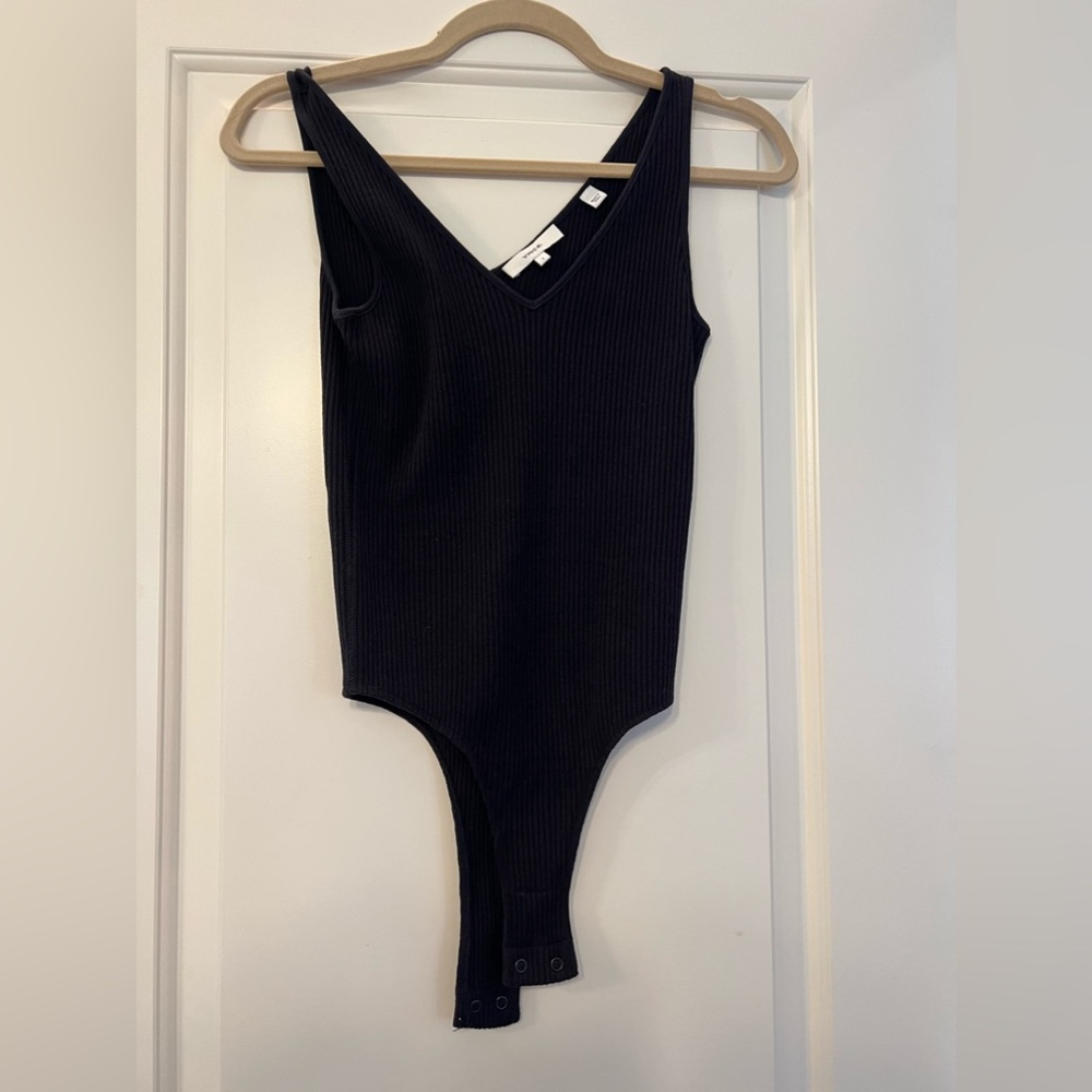 Vince black ribbed bodysuit